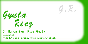 gyula ricz business card